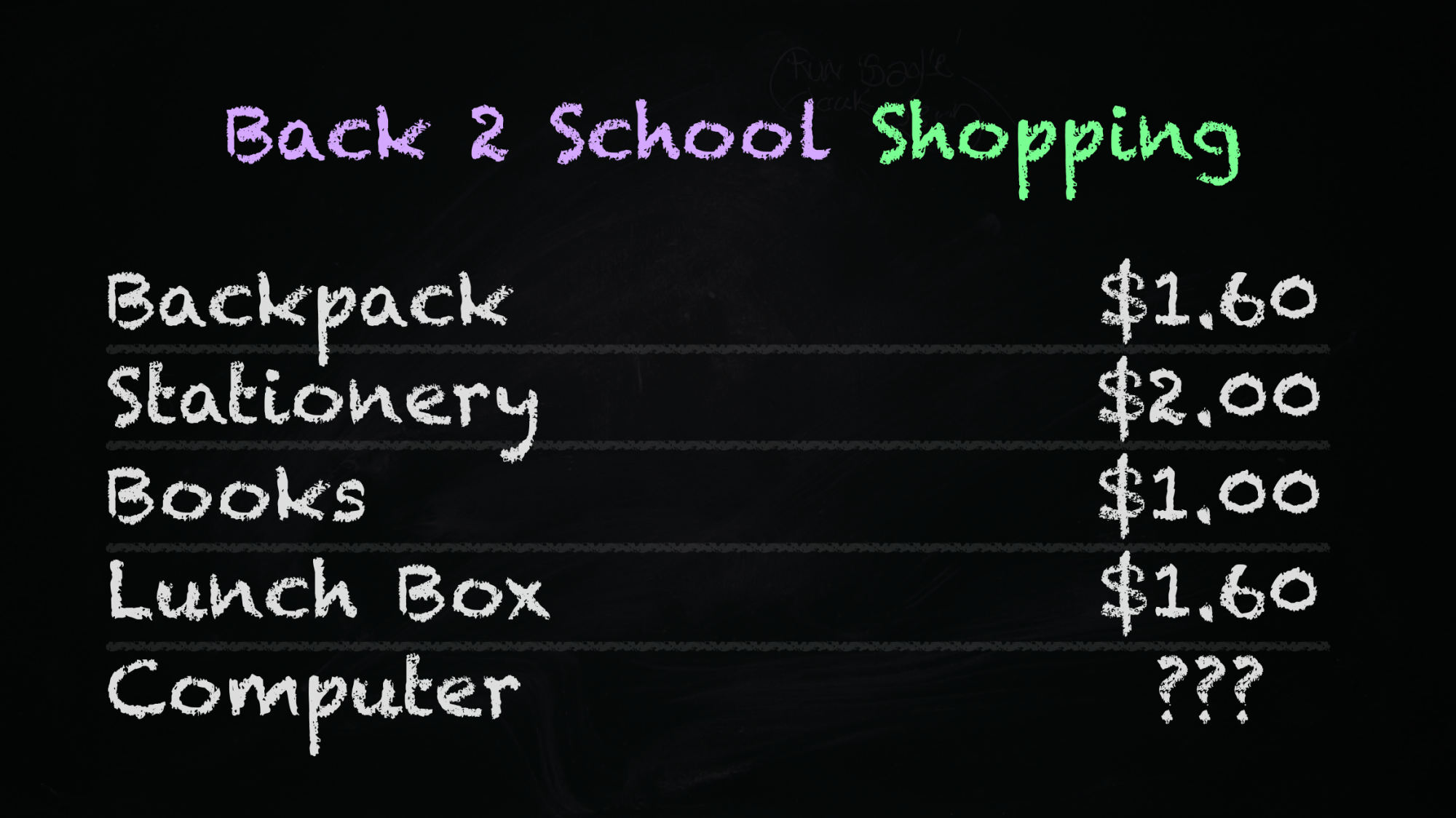 Back to school week 12