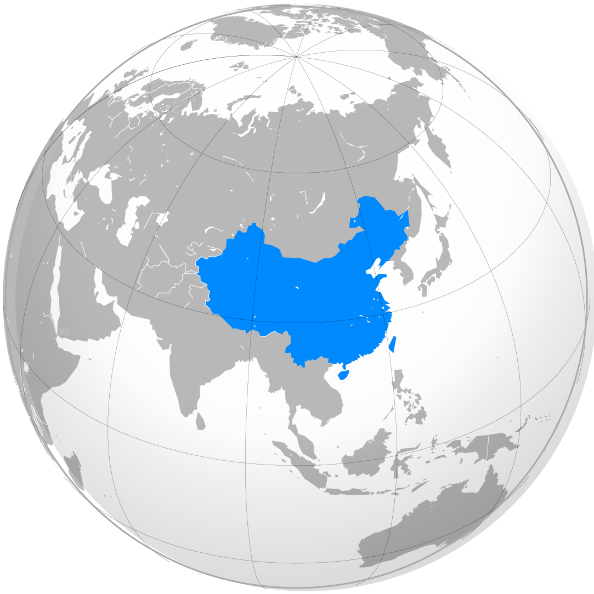Map showing China
