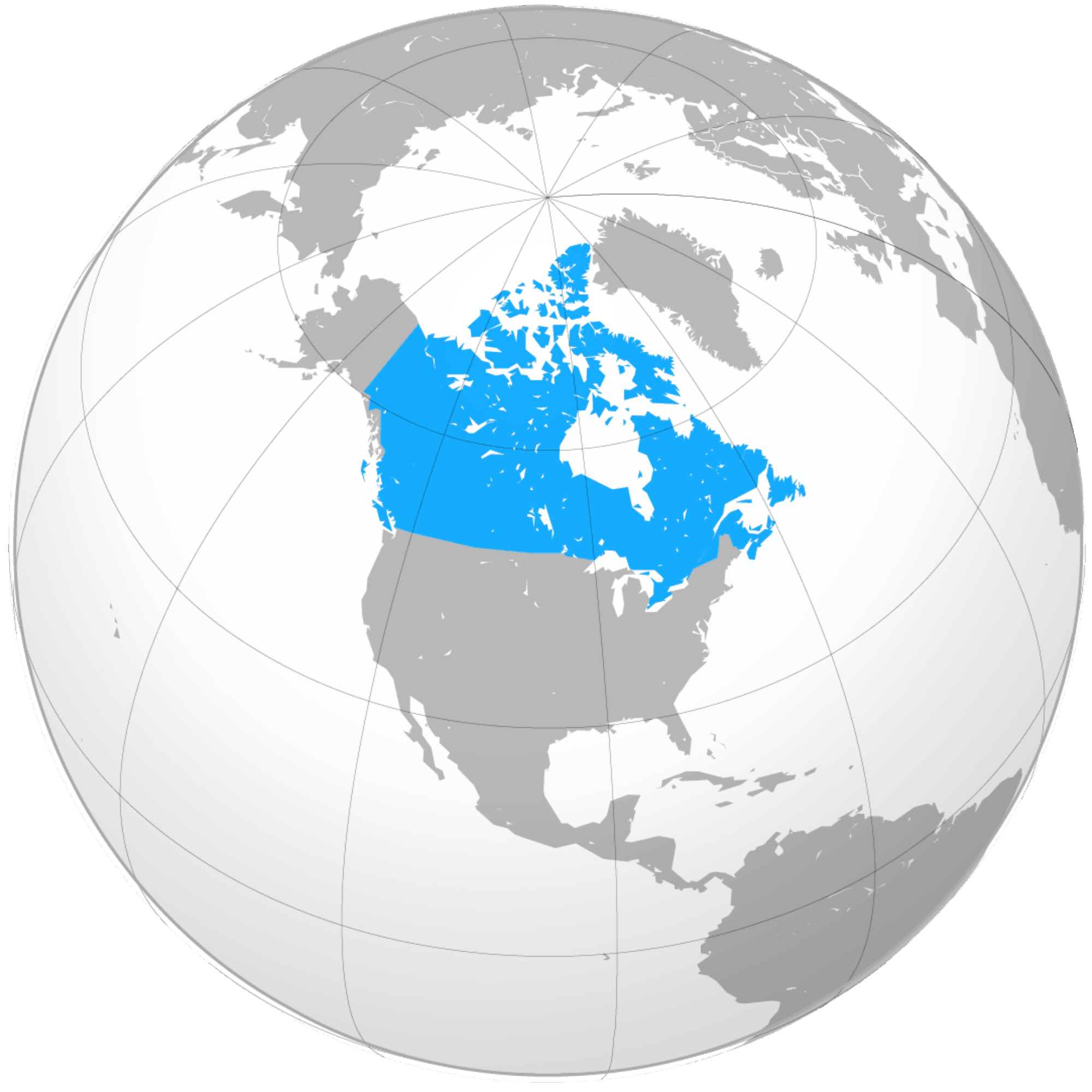 Map showing Canada